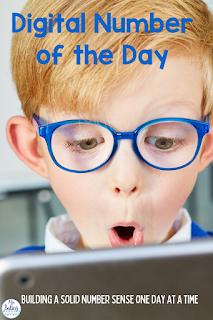 Build solid number sense skills with Number of the Day.  This digital daily math helps students build important number sense skills so they they can work fluently with numbers.  Skills include recognizing and writing numbers, place value, missing numbers and basic addition and subtraction.