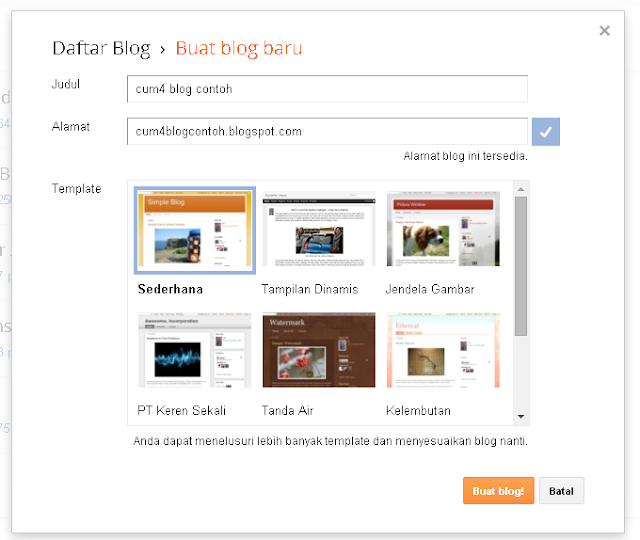 Cara Mudah Membuat Blog Gratis di Blogger (blogspot)