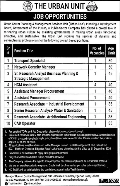 planning-and-development-board-punjab-jobs-2020-the-urban-unit-advertisement