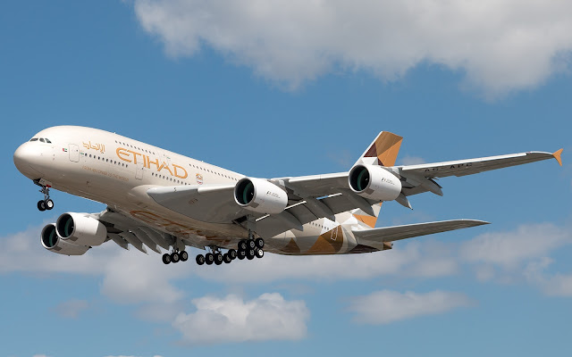 Etihad Airways Airbus A380 Flies To Mumbai