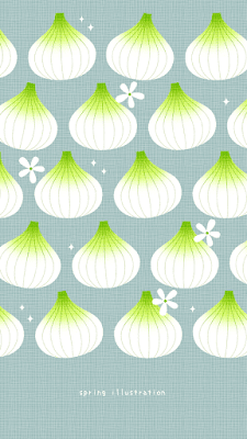 【新たまねぎ】春野菜のシンプルかわいいイラストスマホ壁紙/ホーム画面/ロック画面