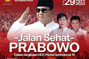 Dalam Rangka HUT Ke 15 Partai Gerindra  Akan Gelar Jalan Sehat Dan Lakukan Door prize 