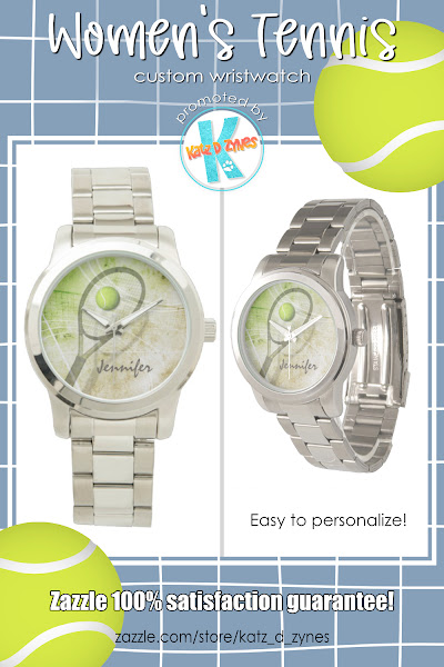 womens custom tennis watch with stainless steel wrist band