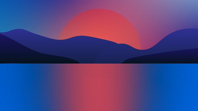 MINIMALIST WALLPAPER: CLEAN DESIGN LAKE SUNSET