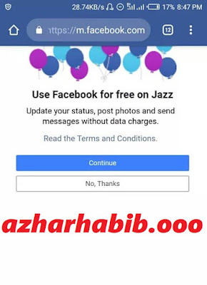 jazz announced unlimited  free Facebook for  all there users (latest)