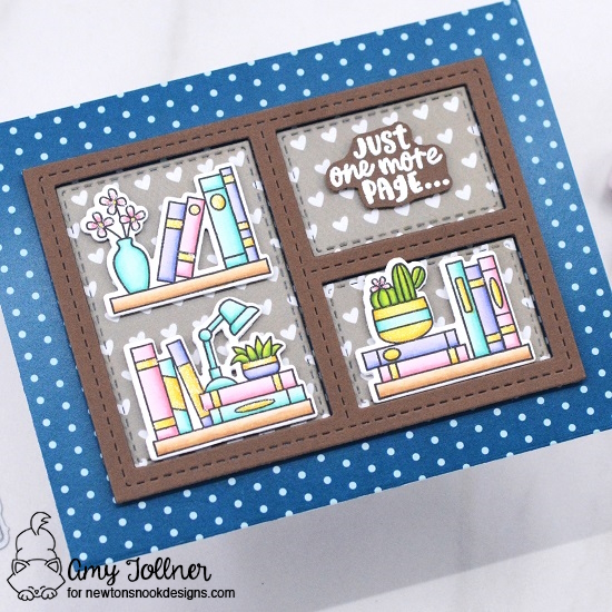 Never Enough Books Stamp and Die Set, Coffee House Stories Paper Pad, Frames and Tags Die Set by Newton's Nook Designs #newtonsnookdesigns #newtonsnook #nnd #handmade