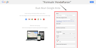 Hasil gambar untuk formulir pendaftaran akun gmail