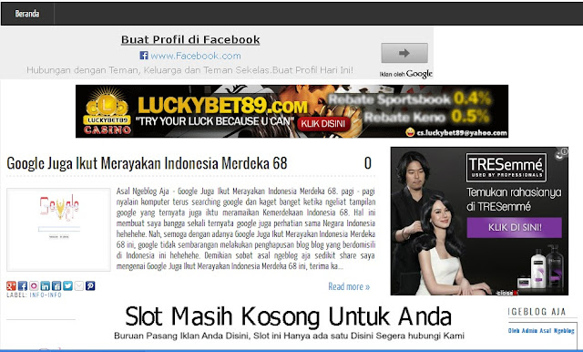 Akhirnya Blog Asal Ngeblog Ada Iklan Google Adsense