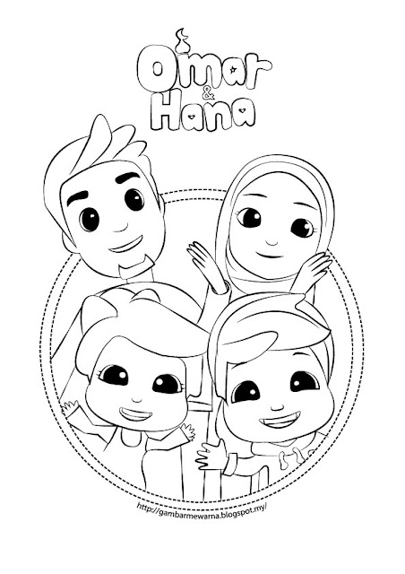 Gambar Mewarna Omar & Hana