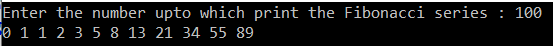 How to Print the Fibonacci Series up to a given number in C#?