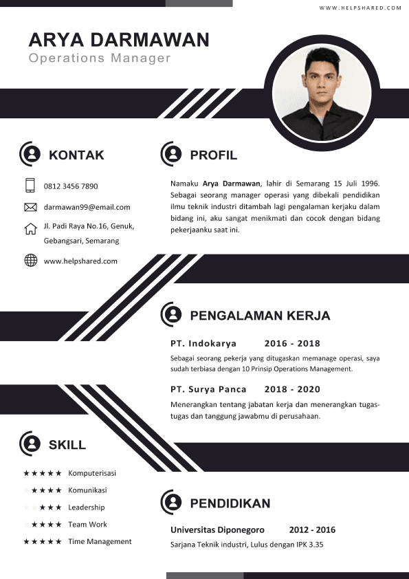 Contoh CV Lamaran Kerja Kreatif 02 Curriculum Vitae