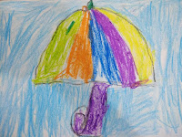 Harmony Arts Academy Drawing Classes Tuesday 30-July-19 Kananbeer Singh 4 yrs Umbrella Manmade Objects, Object Drawing Oil Pastels, Paper SSDP - (001) - Jr.KG