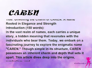 meaning of the name "CAREN"