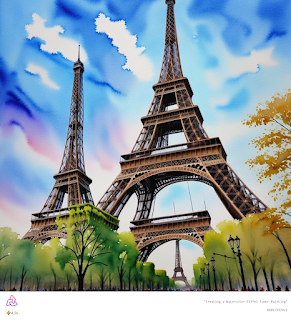 Watercolor Eiffel Tower Painting