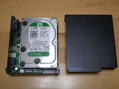 壊れたIODATA製NASと2TB の内蔵HDD