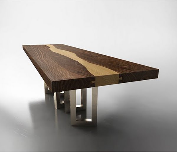 Solid walnut wood table by IL