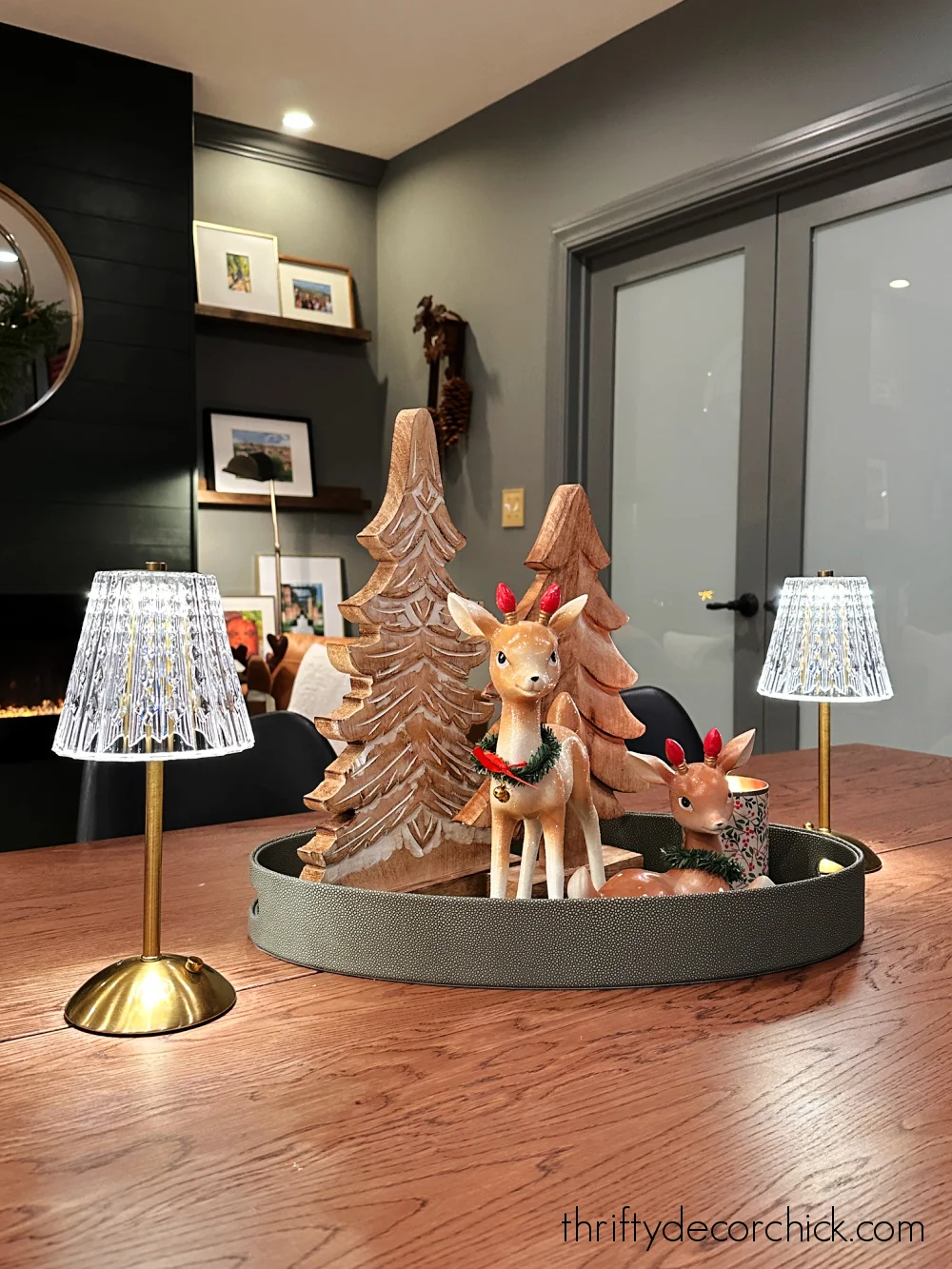 Christmas centerpiece with reindeer