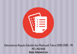 Administrasi Kepala Sekolah doc Madrasah Tahun 2018/2019 - MI MTs MA MAK