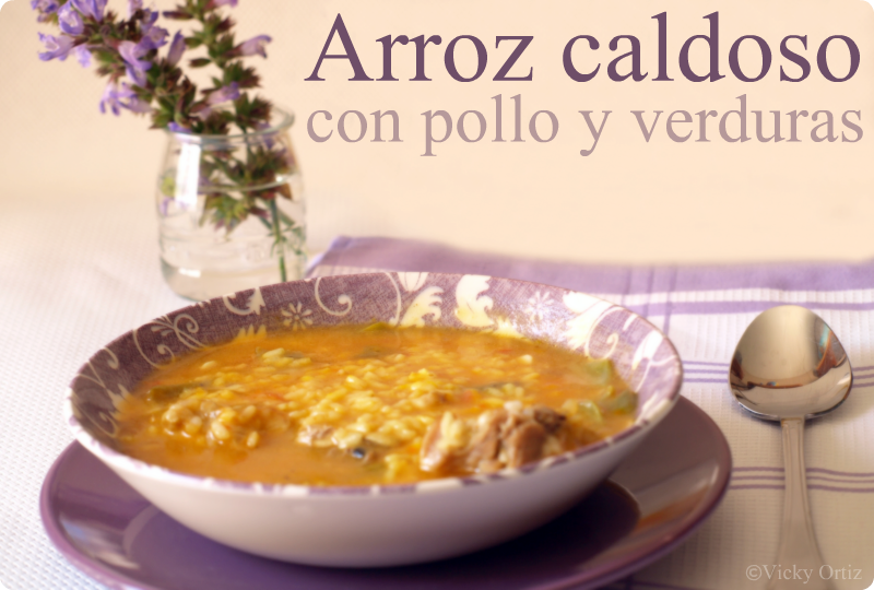 Arroz caldoso con pollo y verduras - VelocidadCuchara.com