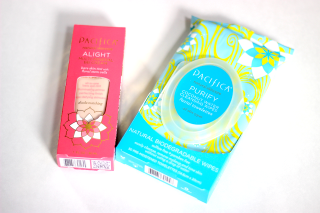 Pacifica Alight Multi-Mineral BB Cream and Purify Coconut Cleansing Wipes