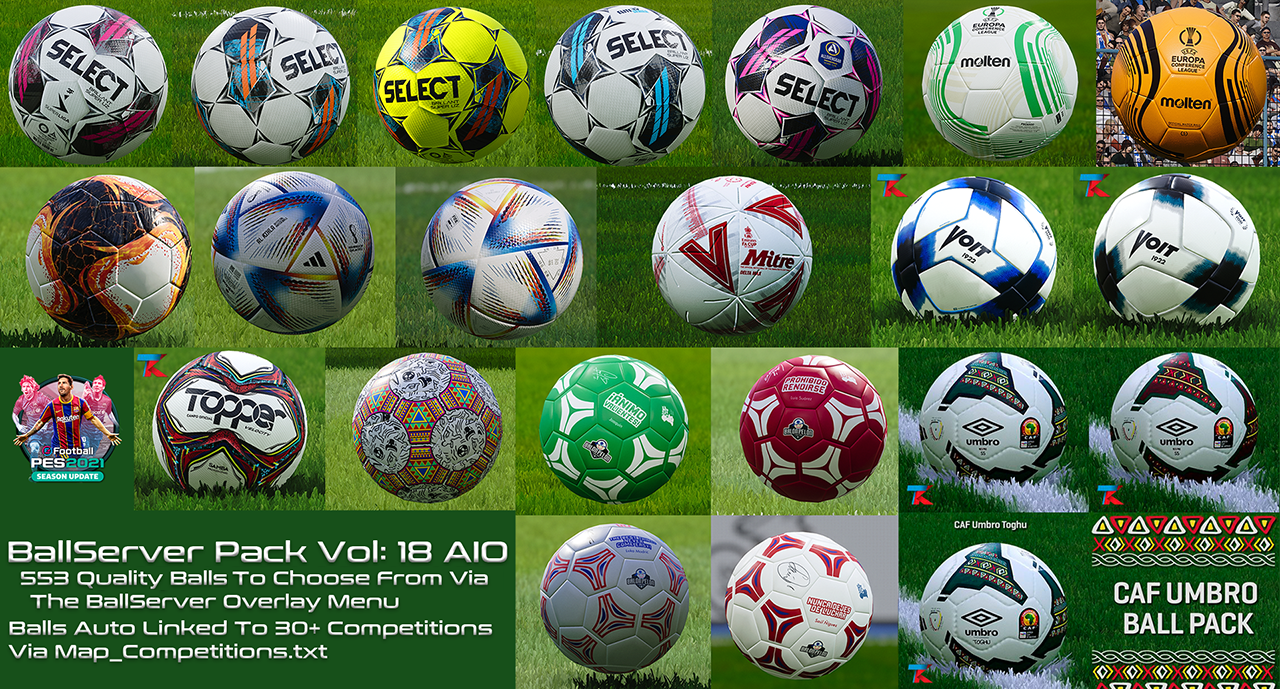 PES 2021 | New Ball Server Pack V18 (+553 Balls) AIO 2022