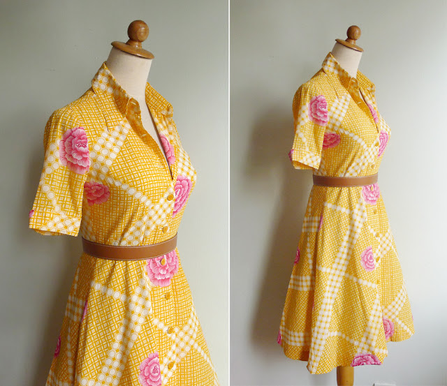 vintage yellow cotton dress