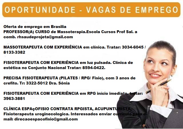 Williamsportmassagem: Vagas de emprego em Brasilia