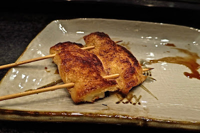 Shirokane Tori-Tama, inariyaki with raclette cheese