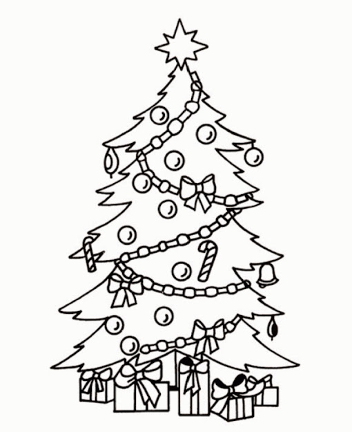 Christmas Tree With Presents Drawing Coloring Pages Christmas Tree Presents  Christmas Coloring Pages