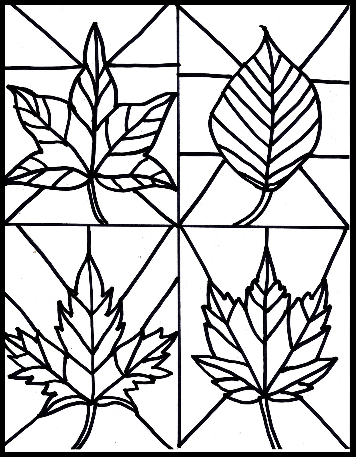 Kid s Craft stained glass leaves free printable