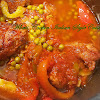 Grandma's Chicken Thighs Sauce And Peas