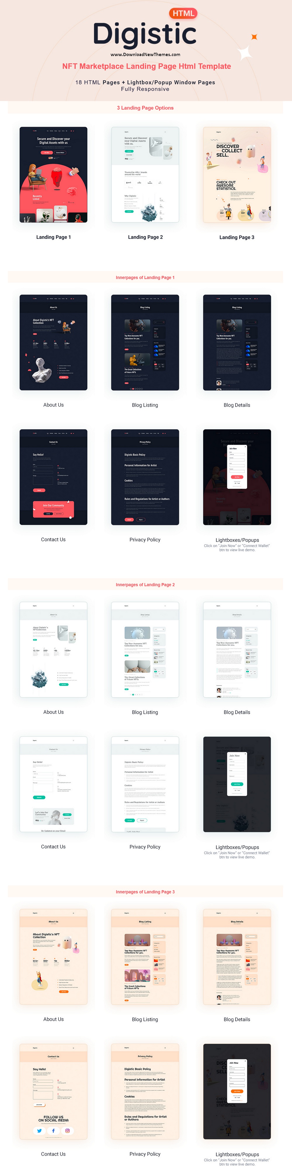 Digistic - NFT Marketplace Landing Page HTML Template Review