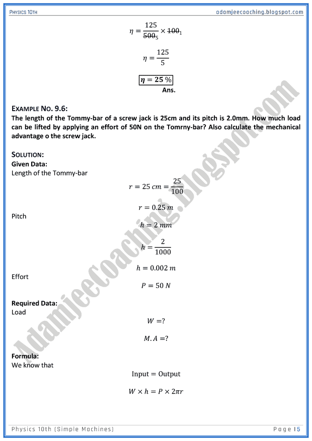 simple-machines-solved-numericals-physics-10th