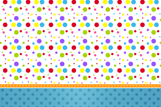 Colored Dots Free Printable Invitations, Labels or Cards.
