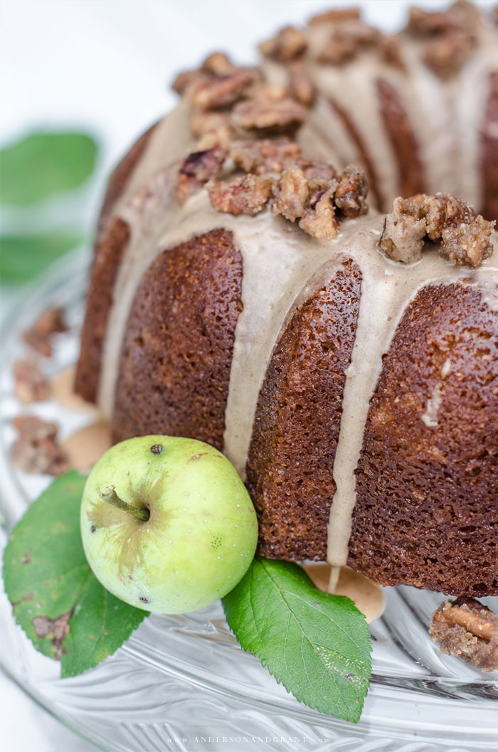 Fresh apples with Apple Cider Pound Cake