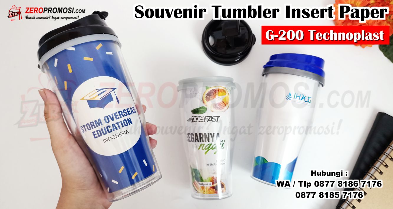 Souvenir Tumbler Botol Minum Insert Paper Technoplast, Jual Tumbler Botol Minum G200 Technoplast - Tumbler Insert Paper, Souvenir botol minum BPA free Insert Paper, botol minum cetak logo full color, Botol Minum Plastik G-200 Insert Paper Murah Promosi, Tumbler Technoplast Cetak Logo Termurah, Souvenir Tumbler Promosi Insert Paper Kode G-200 Tumbler botol minum insert paper Technoplast GB-200, Technoplast G200 INSERT PAPER