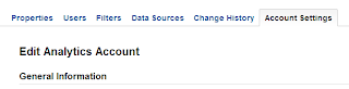 Google Analytics - Account Settings