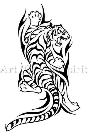 white tiger tattoo. tiger tribal tattoo. white