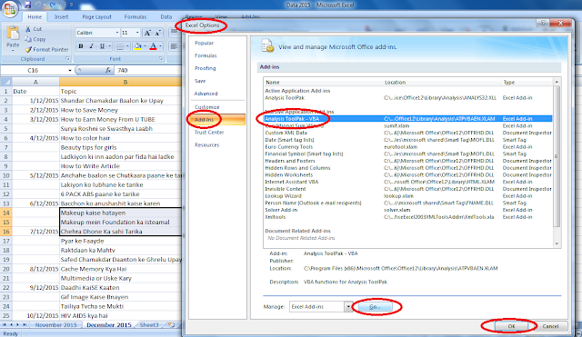 Data Analysis in Excel