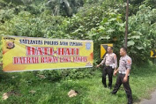 Titik Rawan Laka Lantas di Aceh Tamiang Dipasang Spanduk Oleh Polantas