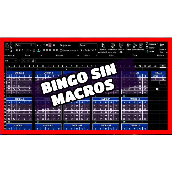 Como hacer el juego bingo en excel