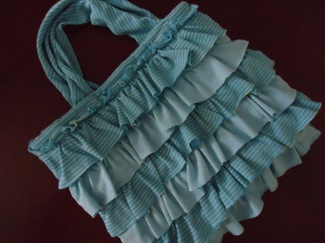 ruffle bag from old tshirt