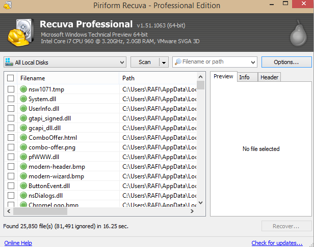 Download file recovery Software "Recuva" 