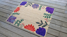 Floral frame applique quilt using Island Batik fabrics