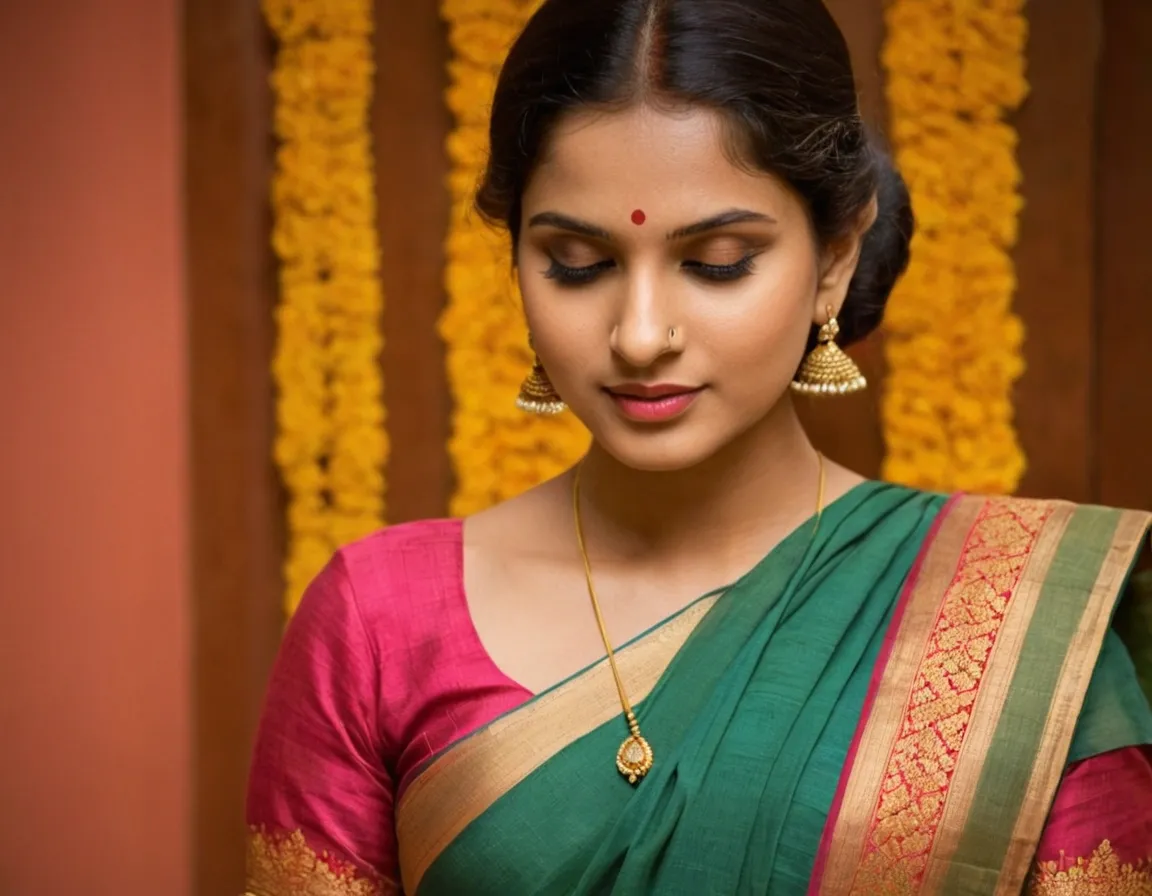 Simple Blouse Neck Designs for Silk Sarees
