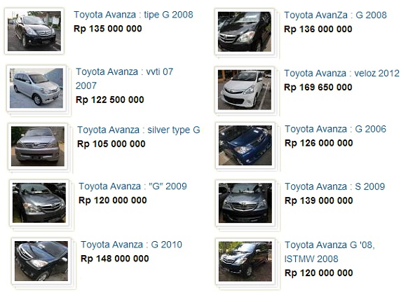 Daftar harga  mobil  bekas  toyota avanza  tahun ini Koleksi 