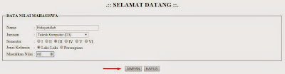 form data nilai mahasiswa