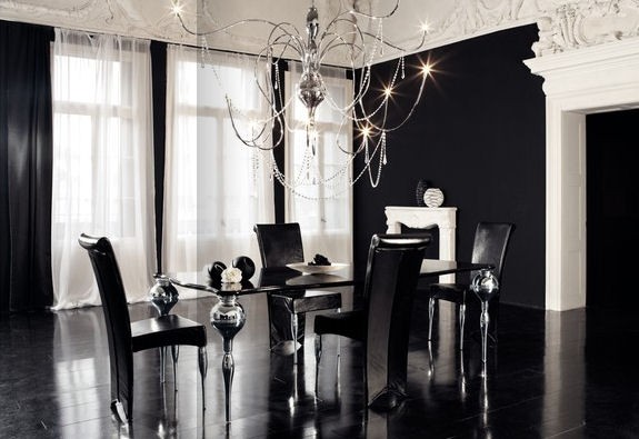 Black and White Dining Room