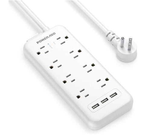 POWERADD Surge Protector 8 Outlets 3 USB Charging Ports