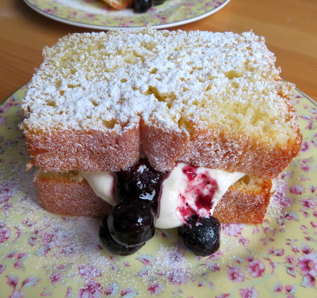 Lemon Sandwiches with Blueberries & Cream